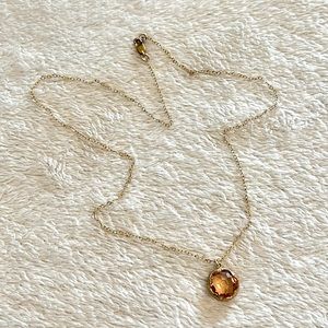 Gold Filled Glass Pendant Necklace